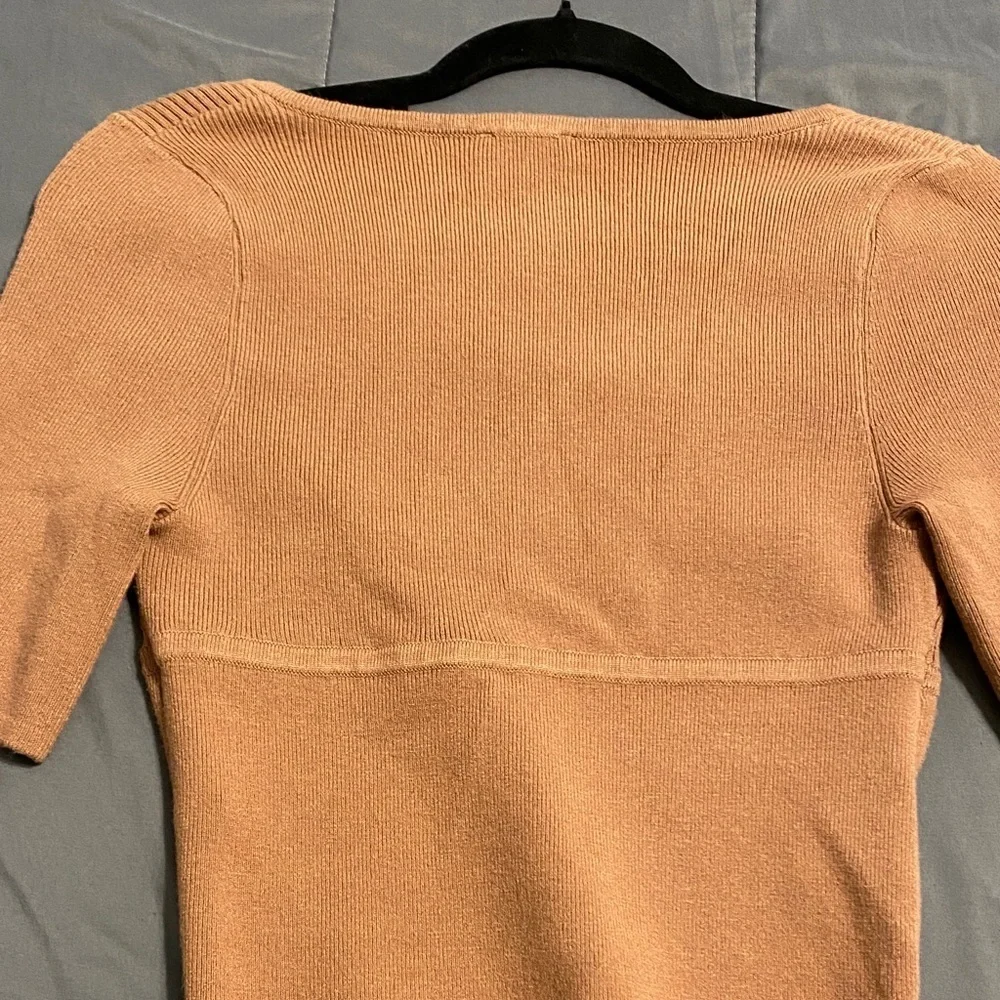 Free People Tan Knit Blouse free people intimately